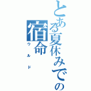 とある夏休みでの宿命（ウルド）