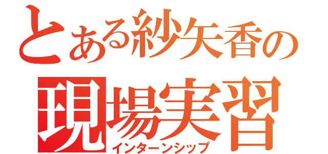 とある紗矢香の現場実習（インターンシップ）