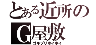 とある近所のＧ屋敷（ゴキブリホイホイ）