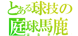 とある球技の庭球馬鹿（はるき）