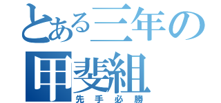 とある三年の甲斐組（先手必勝）