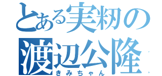 とある実籾の渡辺公隆（きみちゃん）