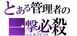 とある管理者の一撃必殺（シェルブリット）