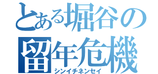 とある堀谷の留年危機（シンイチネンセイ）