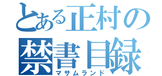 とある正村の禁書目録（マサムランド）