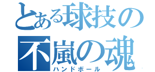 とある球技の不嵐の魂（ハンドボール）