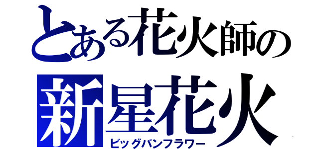 とある花火師の新星花火（ビッグバンフラワー）