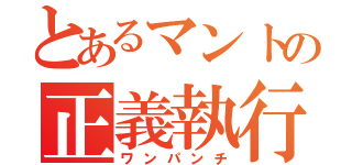 とあるマントの正義執行（ワンパンチ）