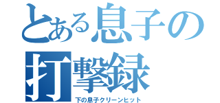 とある息子の打撃録（下の息子クリーンヒット）