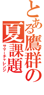 とある鷹群の夏課題（サマーチャレンジ）