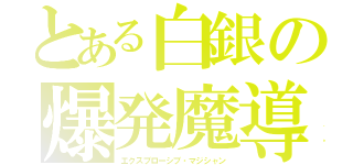 とある白銀の爆発魔導師（エクスプローシブ・マジシャン）