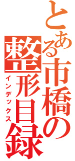 とある市橋の整形目録（インデックス）