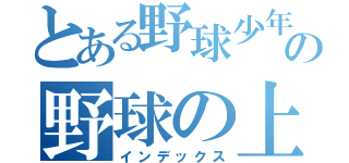 とある野球少年の野球の上手さ（インデックス）