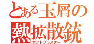 とある玉屑の熱拡散銃（ホットブラスター）