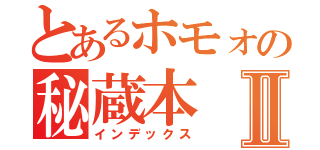 とあるホモォの秘蔵本Ⅱ（インデックス）