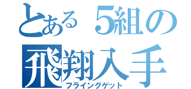 とある５組の飛翔入手（フライングゲット）