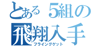 とある５組の飛翔入手（フライングゲット）