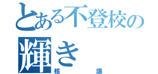 とある不登校の輝き（核爆）