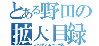 とある野田の拡大目録（ゴールデンゴングへの道）