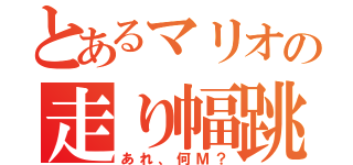 とあるマリオの走り幅跳び（あれ、何Ｍ？）