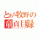 とある牧野の童貞目録（インデックス）