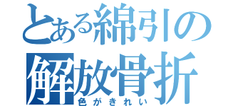 とある綿引の解放骨折（色がきれい）