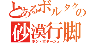 とあるボルタクの砂漠行脚（ボン・ボヤージュ）