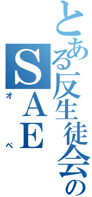 とある反生徒会のＳＡＥ（オペ）