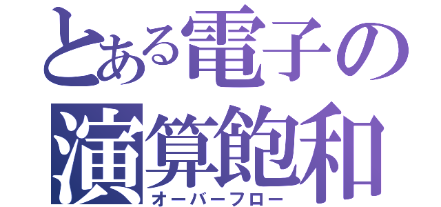 とある電子の演算飽和（オーバーフロー）