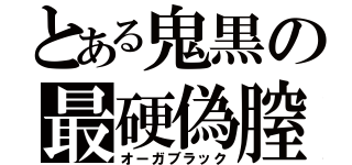 とある鬼黒の最硬偽膣（オーガブラック）