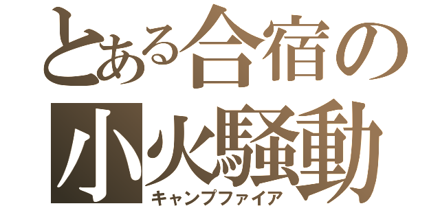 とある合宿の小火騒動（キャンプファイア）