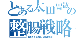 とある太田胃散の整腸戦略（おなかの悩みに、これひとつ）