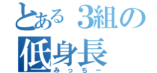 とある３組の低身長（みっちー）