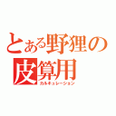 とある野狸の皮算用（カルキュレーション）