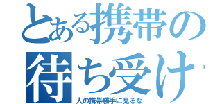 とある携帯の待ち受け（人の携帯勝手に見るな）