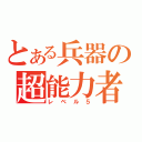 とある兵器の超能力者（レベル５）