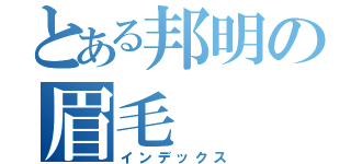 とある邦明の眉毛（インデックス）