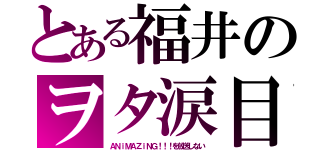 とある福井のヲタ涙目（ＡＮｉＭＡＺｉＮＧ！！！を放送しない）