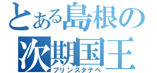 とある島根の次期国王（プリンスタテベ）