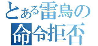 とある雷鳥の命令拒否（）