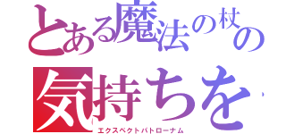 とある魔法の杖の気持ちを知ろう（エクスペクトパトローナム）