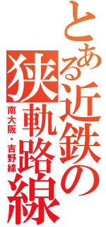 とある近鉄の狭軌路線（南大阪・吉野線）