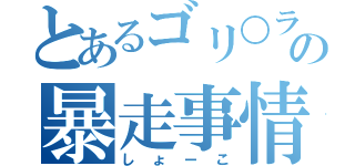 とあるゴリ○ラの暴走事情（しょーこ）