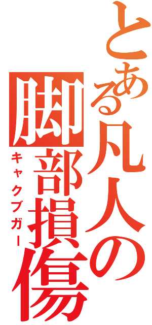 とある凡人の脚部損傷（キャクブガー）