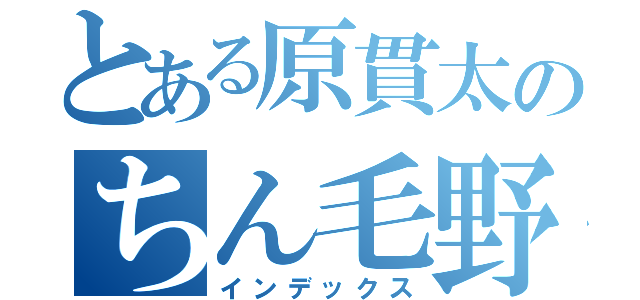 とある原貫太のちん毛野郎（インデックス）