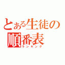 とある生徒の順番表（ランキング）