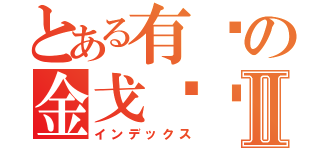 とある有爱の金戈铁马Ⅱ（インデックス）