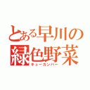 とある早川の緑色野菜（キューカンバー）