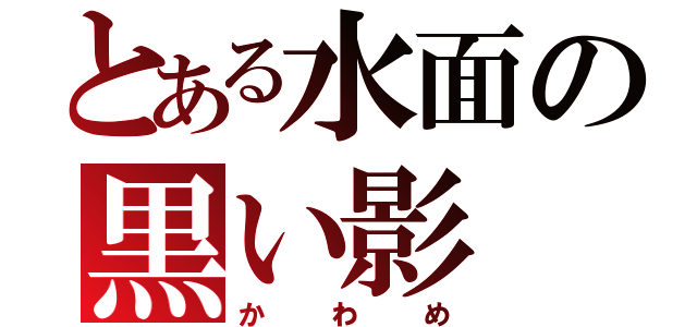 とある水面の黒い影（かわめ）