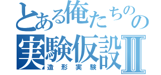 とある俺たちのの実験仮設Ⅱ（造形実験）